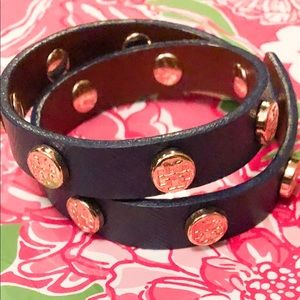 Tory Burch Navy & Gold Wrap Bracelet